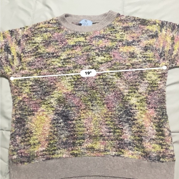 CeCe Purple and Pink Crew Neck Sweater - Picture 9 of 10